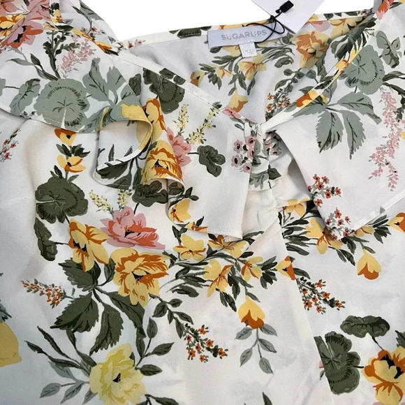 Sugarlips Floral Flutter Strap Tropical Print Top 2X - Picture 6 of 6